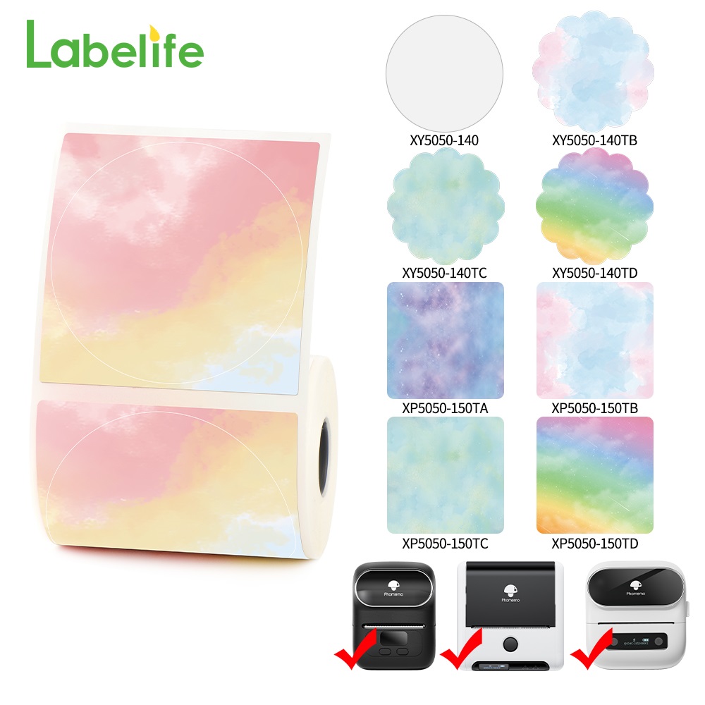 Round Sticker Thermal Labels Colored - Etiqueta Adhesiva Térmica Circular de 2