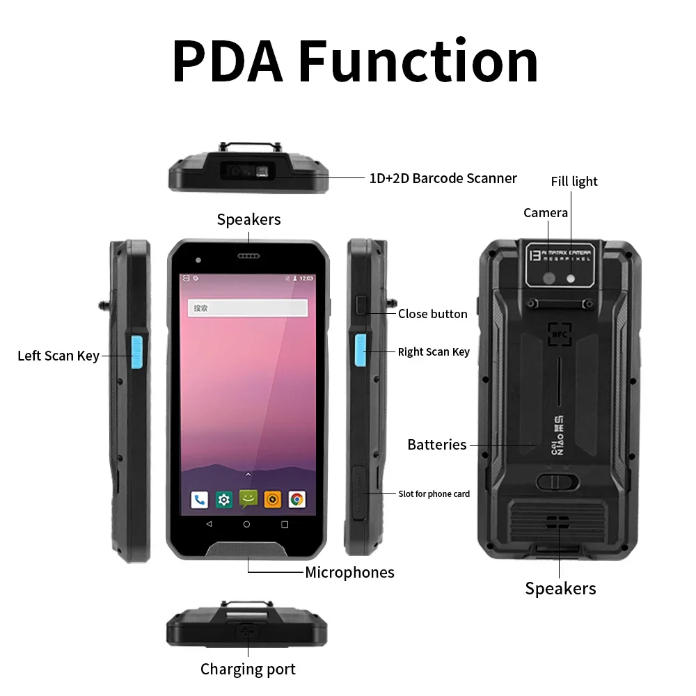 Handheld Pda Scanner Android Barcode - 2026 Dispositivo Android 9,0 IP67 Terminal