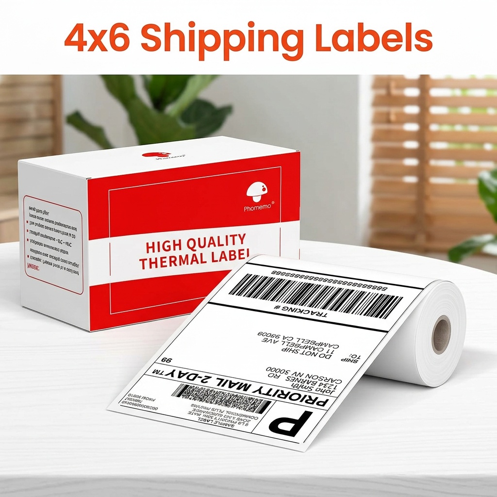 Thermal Label Printer 4X6 Shipping - Etiquetas Térmicas Blancas para Envío, 4x6,