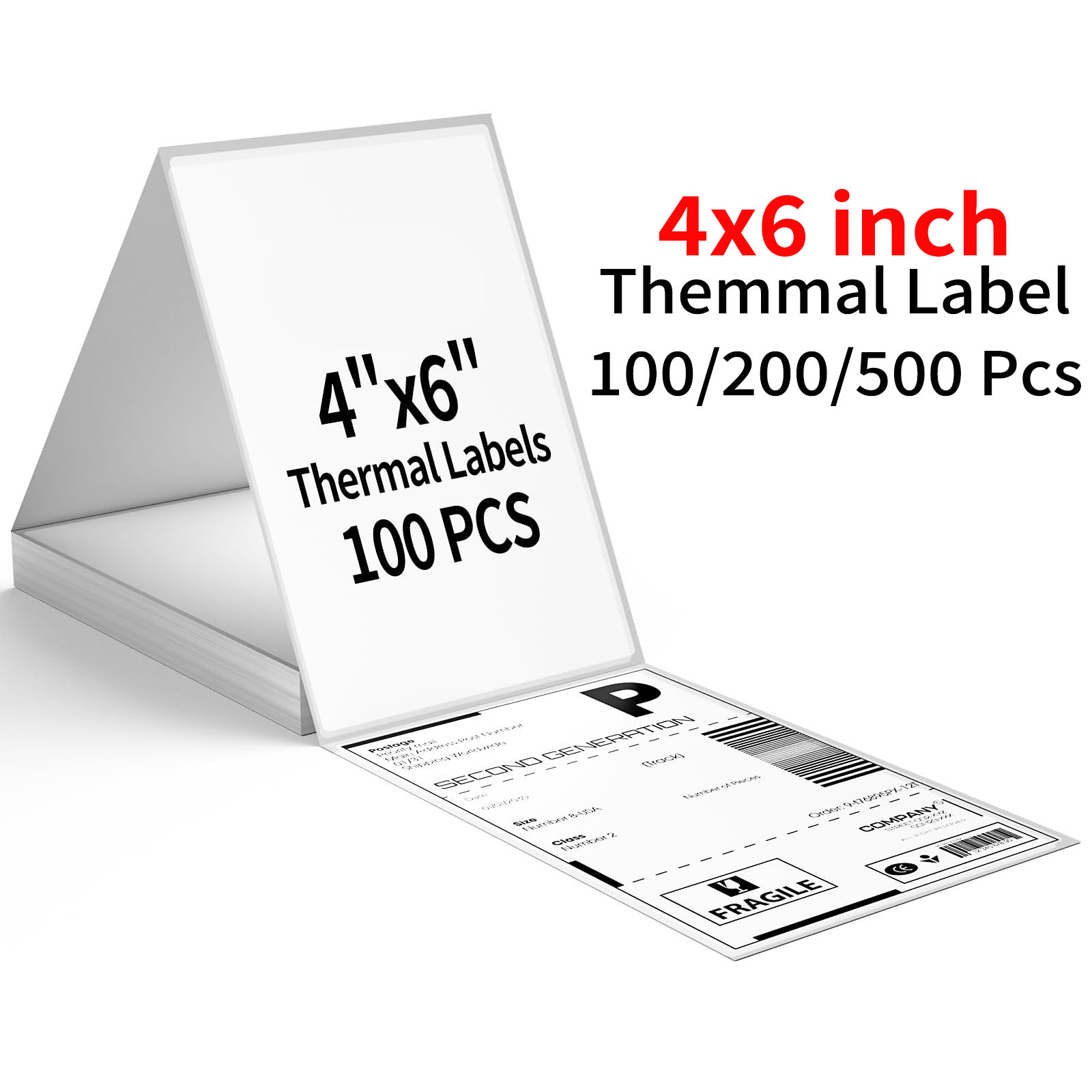 Thermal Shipping Label Roll 4X6 500 - Papel Térmico para Etiquetas de 4x6