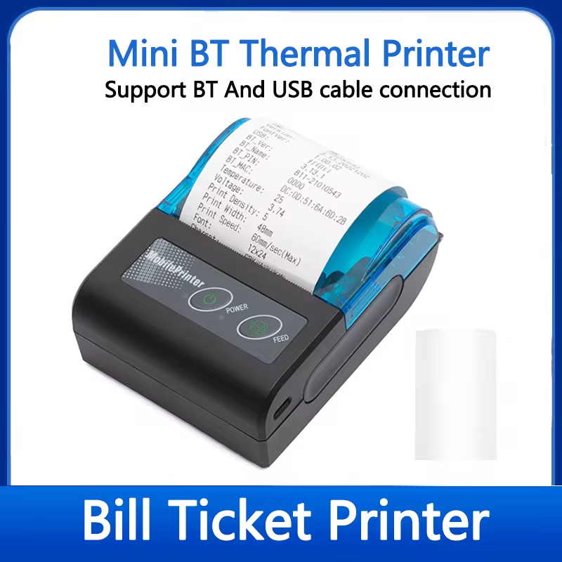 Bluetooth Portable Thermal Receipt Printer 58Mm - Impresora térmica de recibos portátil de