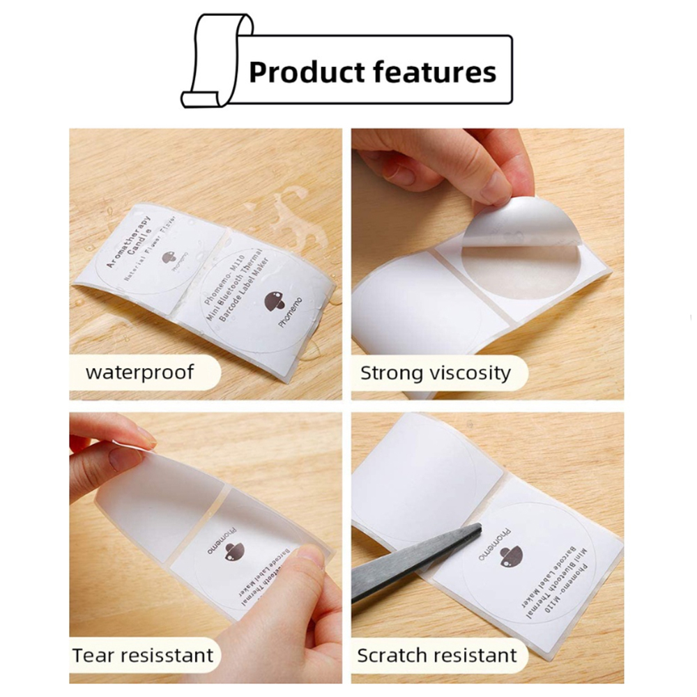 Papel adhesivo Phomemo para im - Round Sticker Thermal Labels Colored reseña y precio