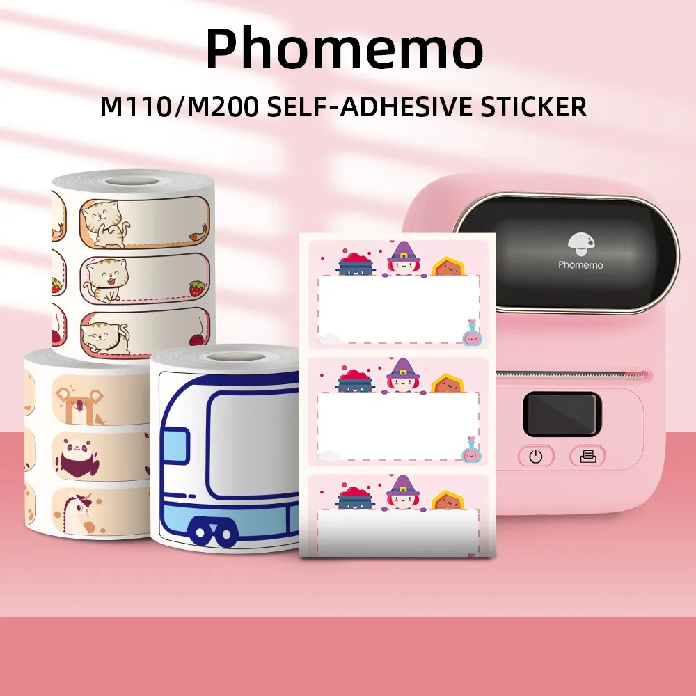 Papel adhesivo Phomemo para im - Round Sticker Thermal Labels Colored reseña y precio