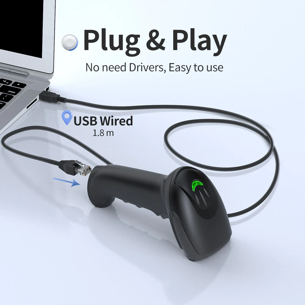 Escáner de Código de Barras In - Wireless Barcode Scanner 2D Qr Laser reseña y precio