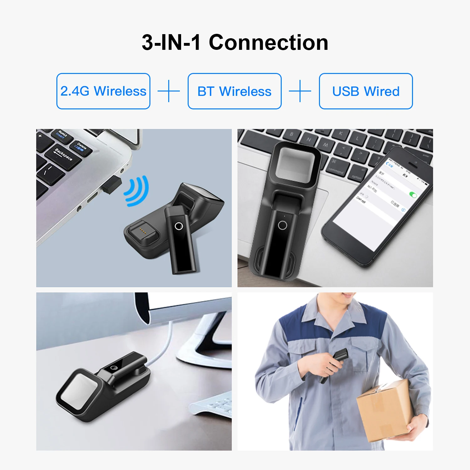 Escáner de Código de Barras In - Wireless Barcode Scanner 2D Qr Laser reseña y precio