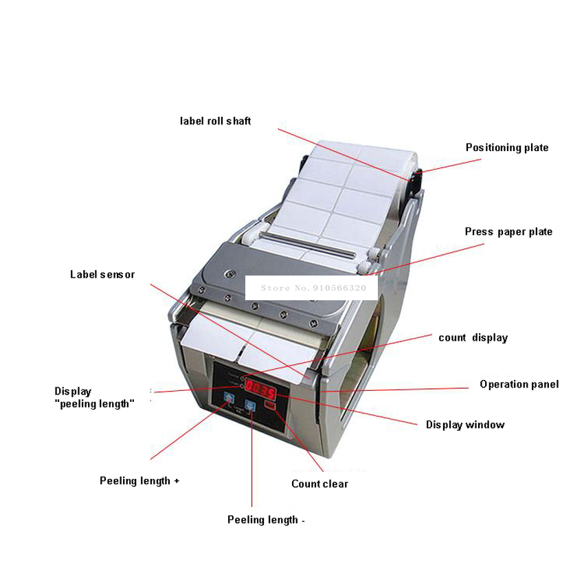 Peladora automática de papel d - Label Dispenser Electric Peel Machine reseña y precio