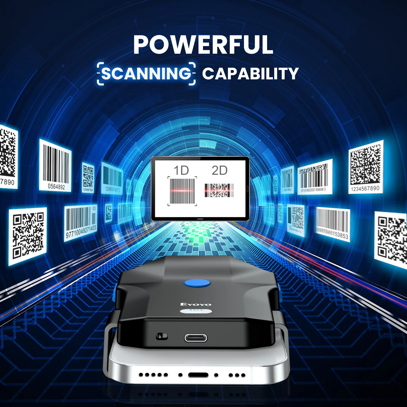 Eyoyo Escáner de código de bar - Wireless Barcode Scanner 2D Qr Laser reseña y precio