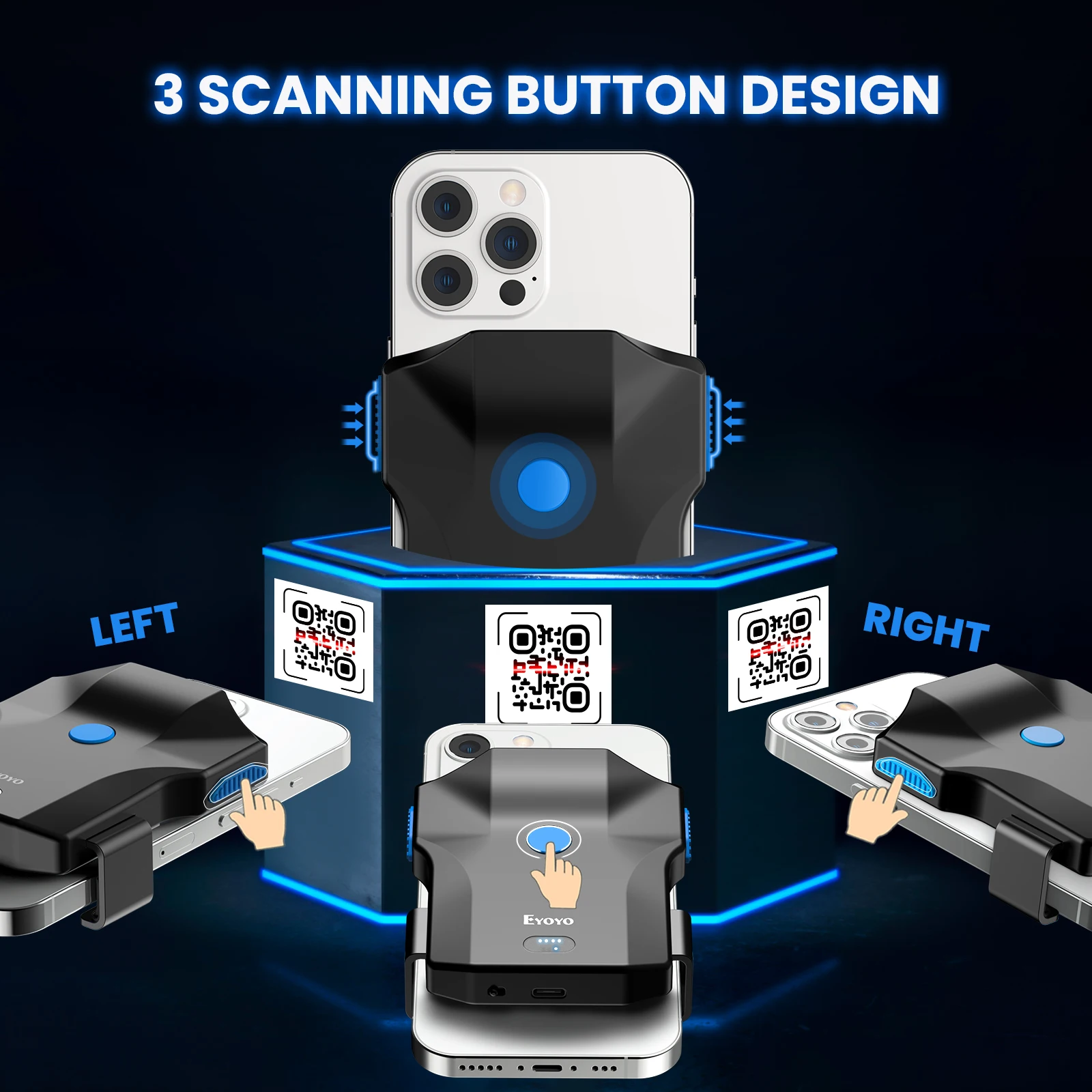 Eyoyo Escáner de código de bar - Wireless Barcode Scanner 2D Qr Laser reseña y precio