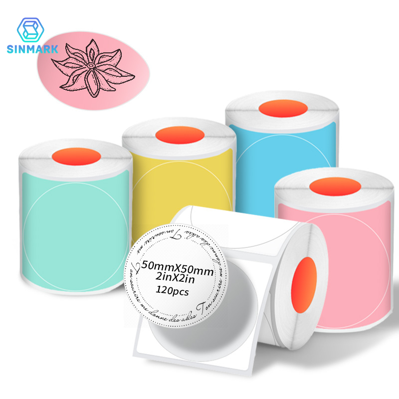 SINMARK-etiquetas térmicas red - Round Sticker Thermal Labels Colored reseña y precio