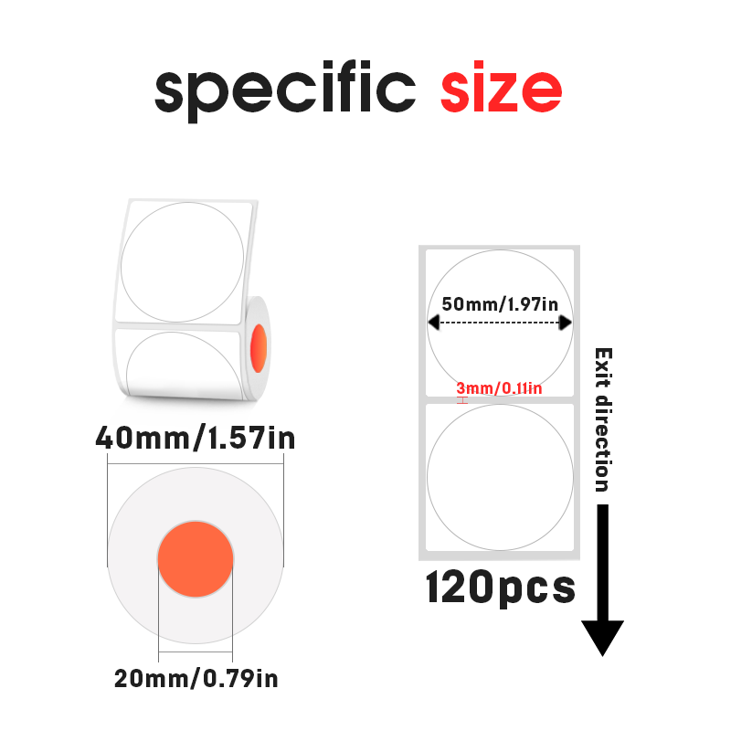 SINMARK-etiquetas térmicas red - Round Sticker Thermal Labels Colored reseña y precio