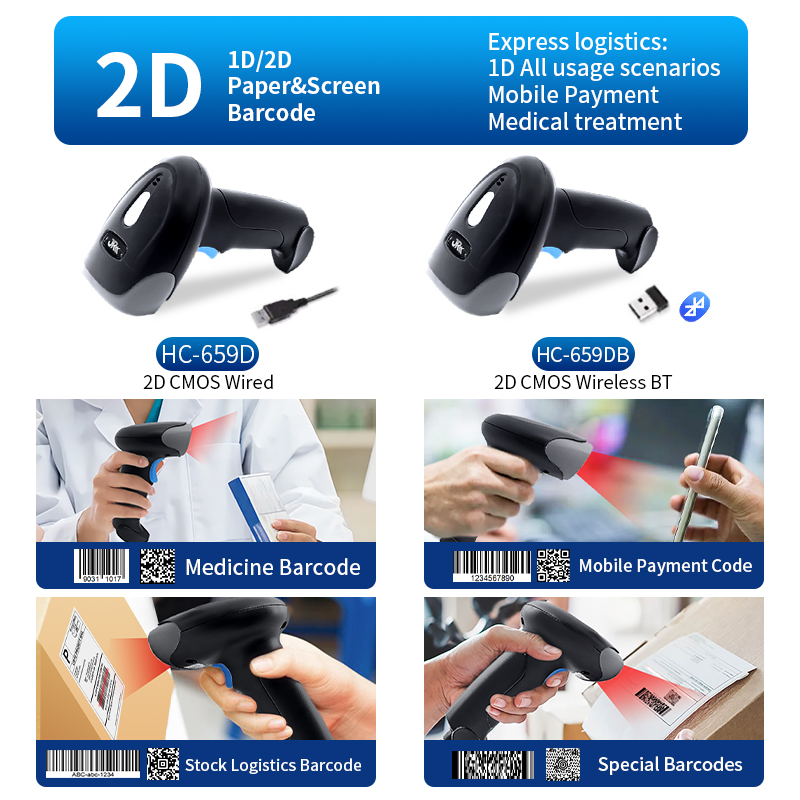 Lector de Códigos de Barras 1D - Wireless Barcode Scanner 2D Qr Laser reseña y precio