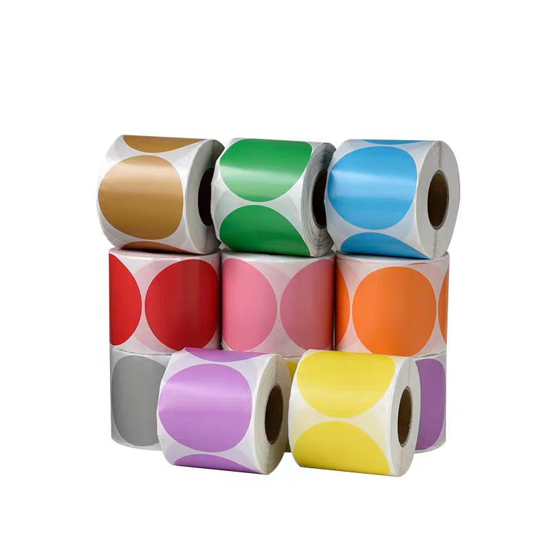 Etiqueta térmica redonda de co - Round Sticker Thermal Labels Colored reseña y precio
