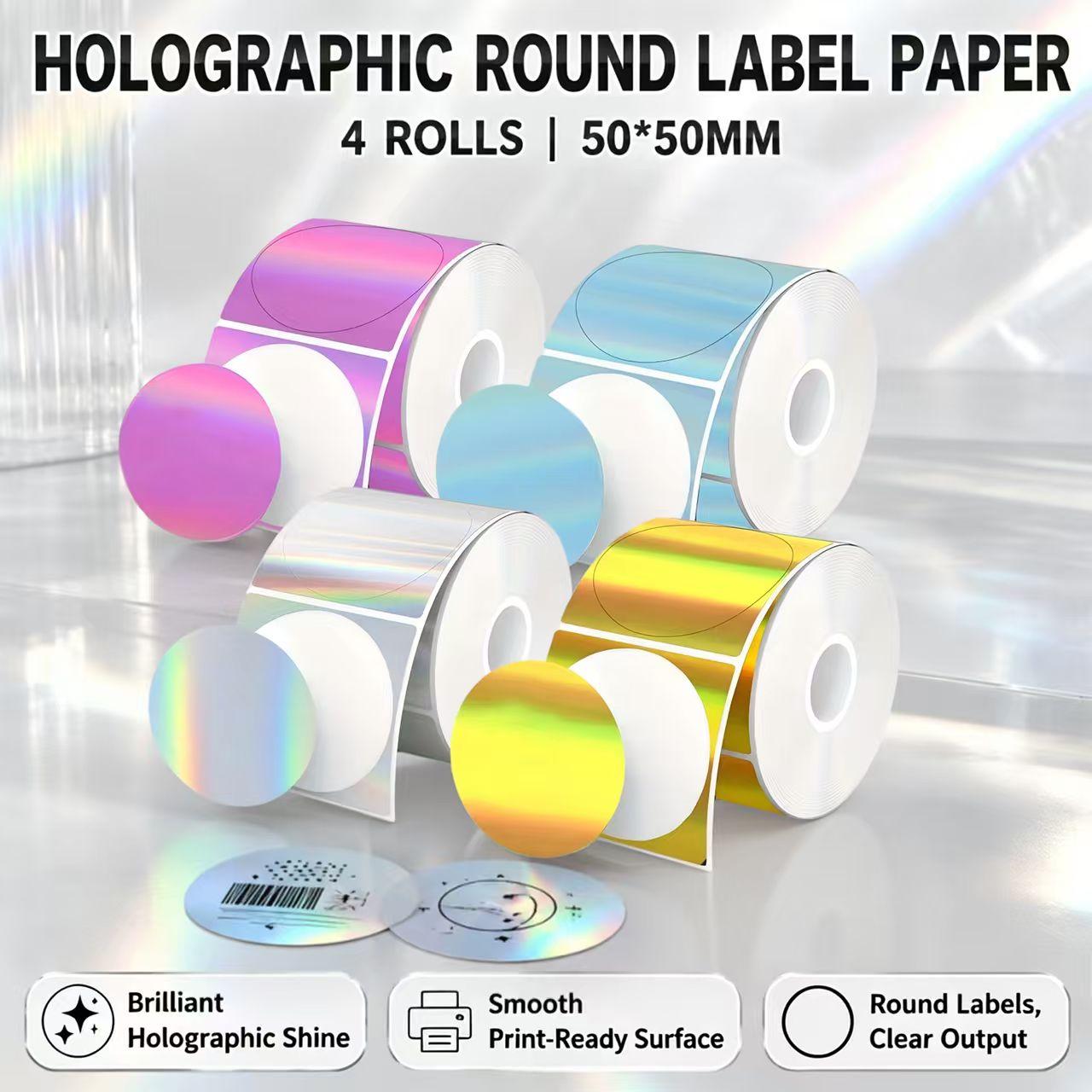 4 rollos de etiquetas térmicas - Round Sticker Thermal Labels Colored reseña y precio