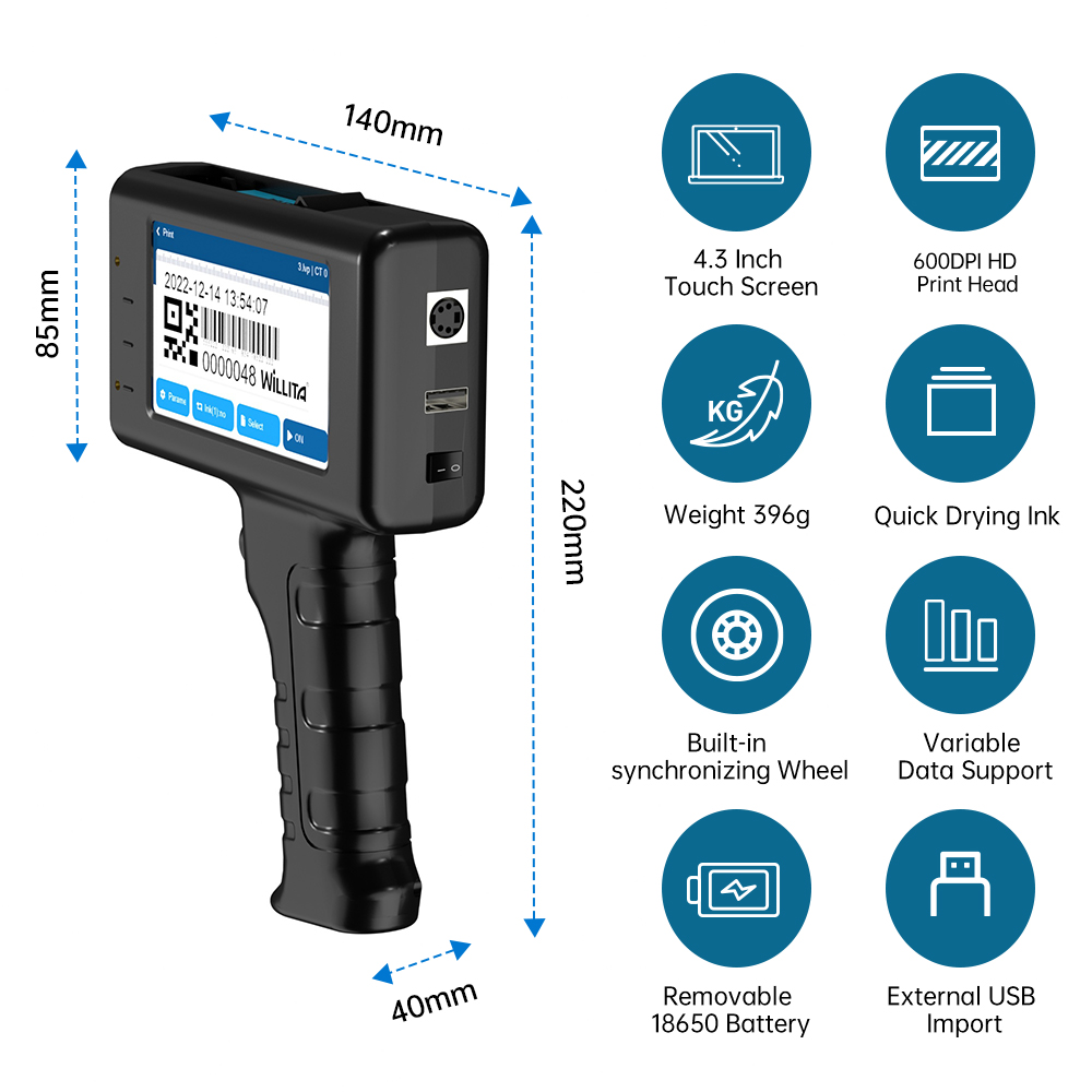 Impresora de inyección de tint - Handheld Inkjet Date Code Printer Gun reseña y precio