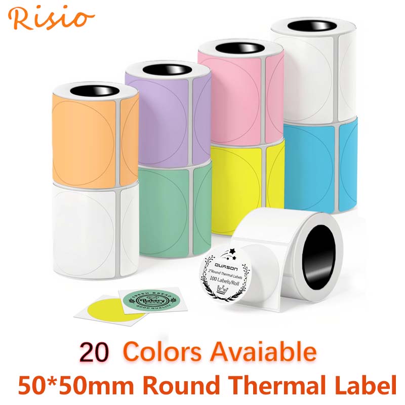 Rollo de etiquetas térmicas re - Round Sticker Thermal Labels Colored reseña y precio