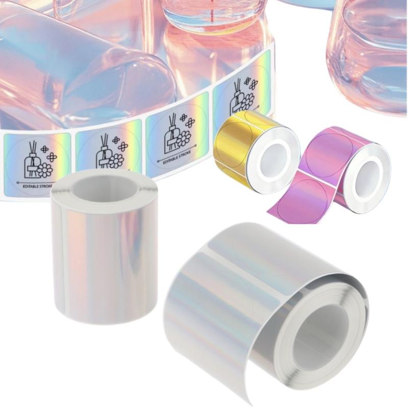 1 rollo de etiquetas plateadas - Round Sticker Thermal Labels Colored reseña y precio