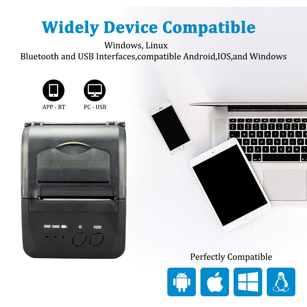 Mini impresora portátil Blueto - Bluetooth Portable Thermal Receipt Printer 58Mm reseña y precio