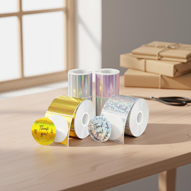 1 rollo de papel para etiqueta - Round Sticker Thermal Labels Colored reseña y precio