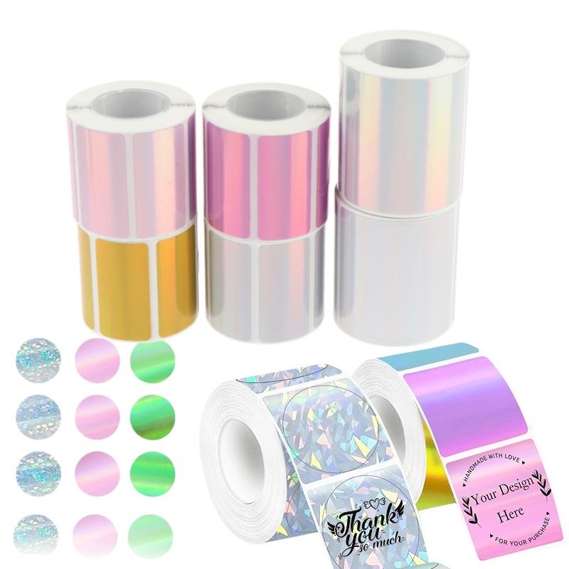 1 rollo de papel para etiqueta - Round Sticker Thermal Labels Colored reseña y precio