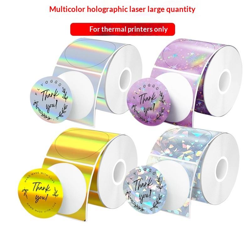 1 rollo de papel para etiqueta - Round Sticker Thermal Labels Colored reseña y precio