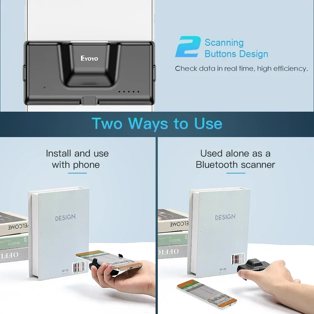 Eyoyo EY-022 Escáner de código - Wireless Barcode Scanner 2D Qr Laser reseña y precio