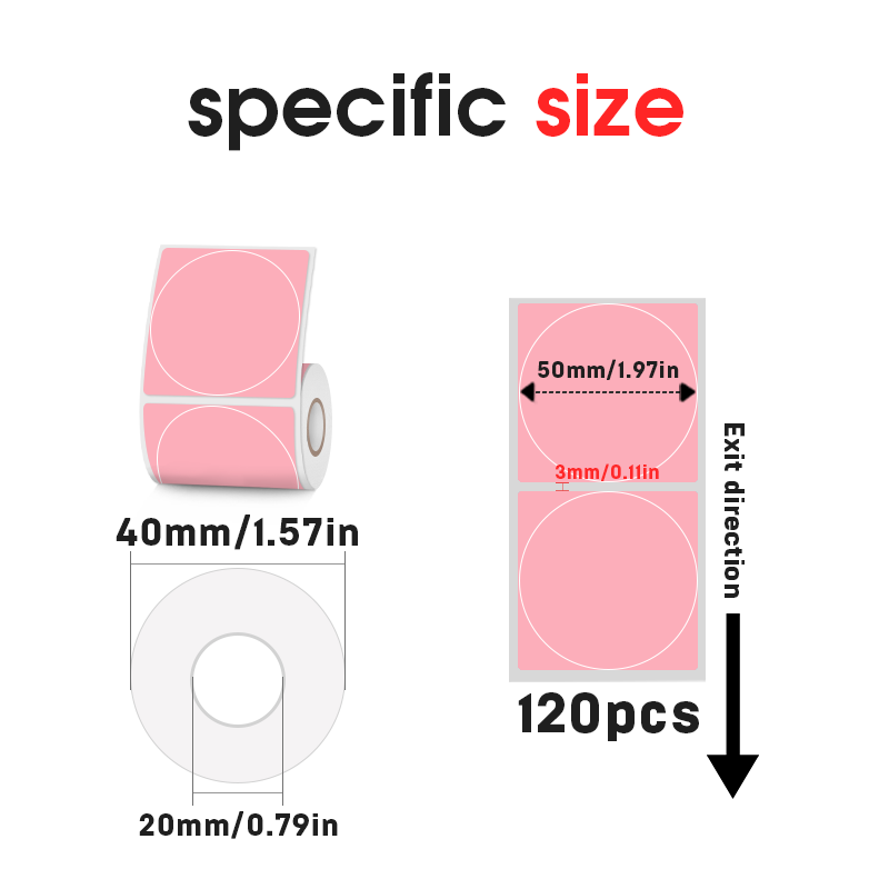 SINMARK, 3 rollos de papel de  - Round Sticker Thermal Labels Colored reseña y precio