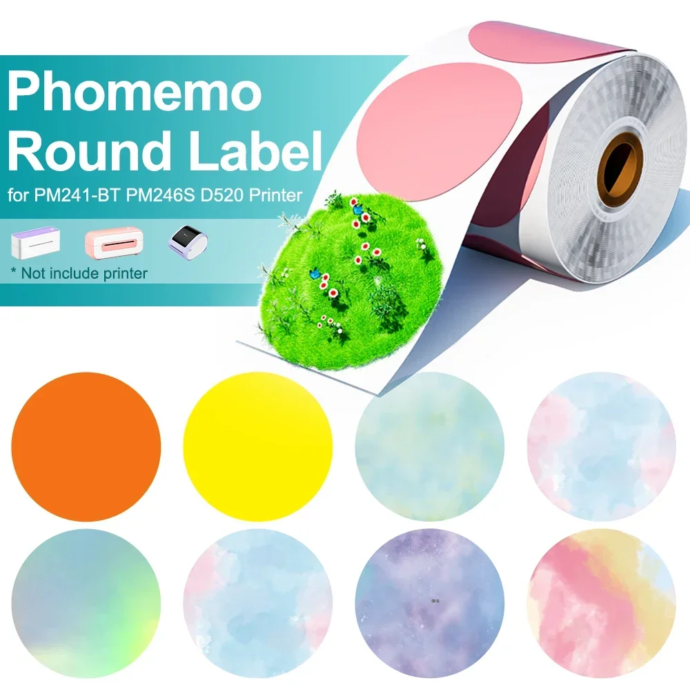 Phomemo PM241, etiqueta adhesi - Round Sticker Thermal Labels Colored reseña y precio