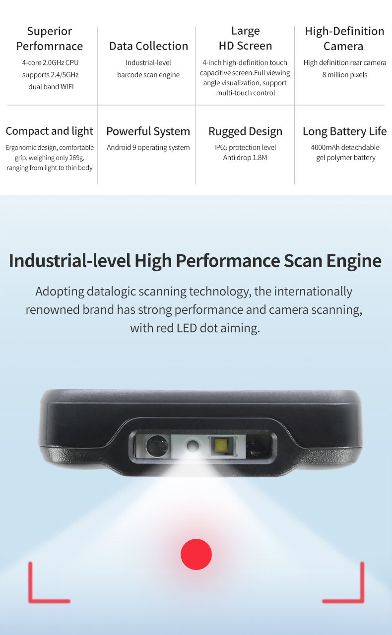 Escáner de código de barras PD - Handheld Pda Scanner Android Barcode reseña y precio
