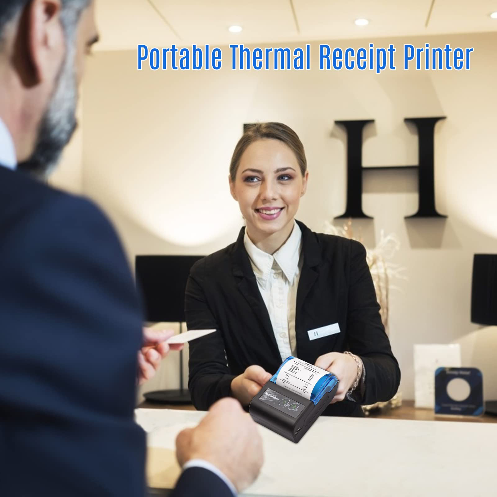 Impresora térmica de recibos p - Bluetooth Portable Thermal Receipt Printer 58Mm reseña y precio